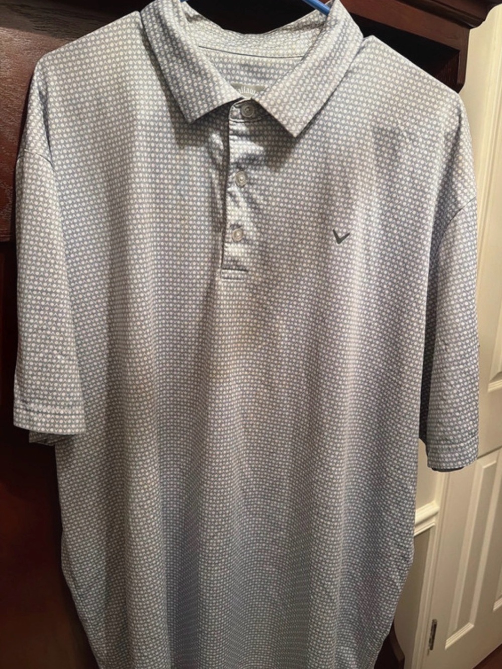 Men's Light Gray Patterned Polo Shirt